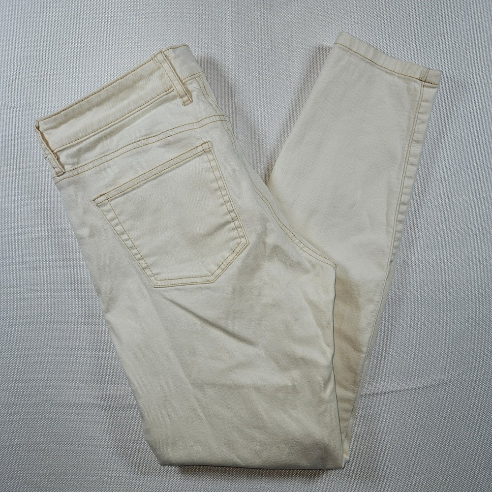 Tommy Bahama Denim Womens Skinny Jeans Natural Off White 28x31 Mid Rise